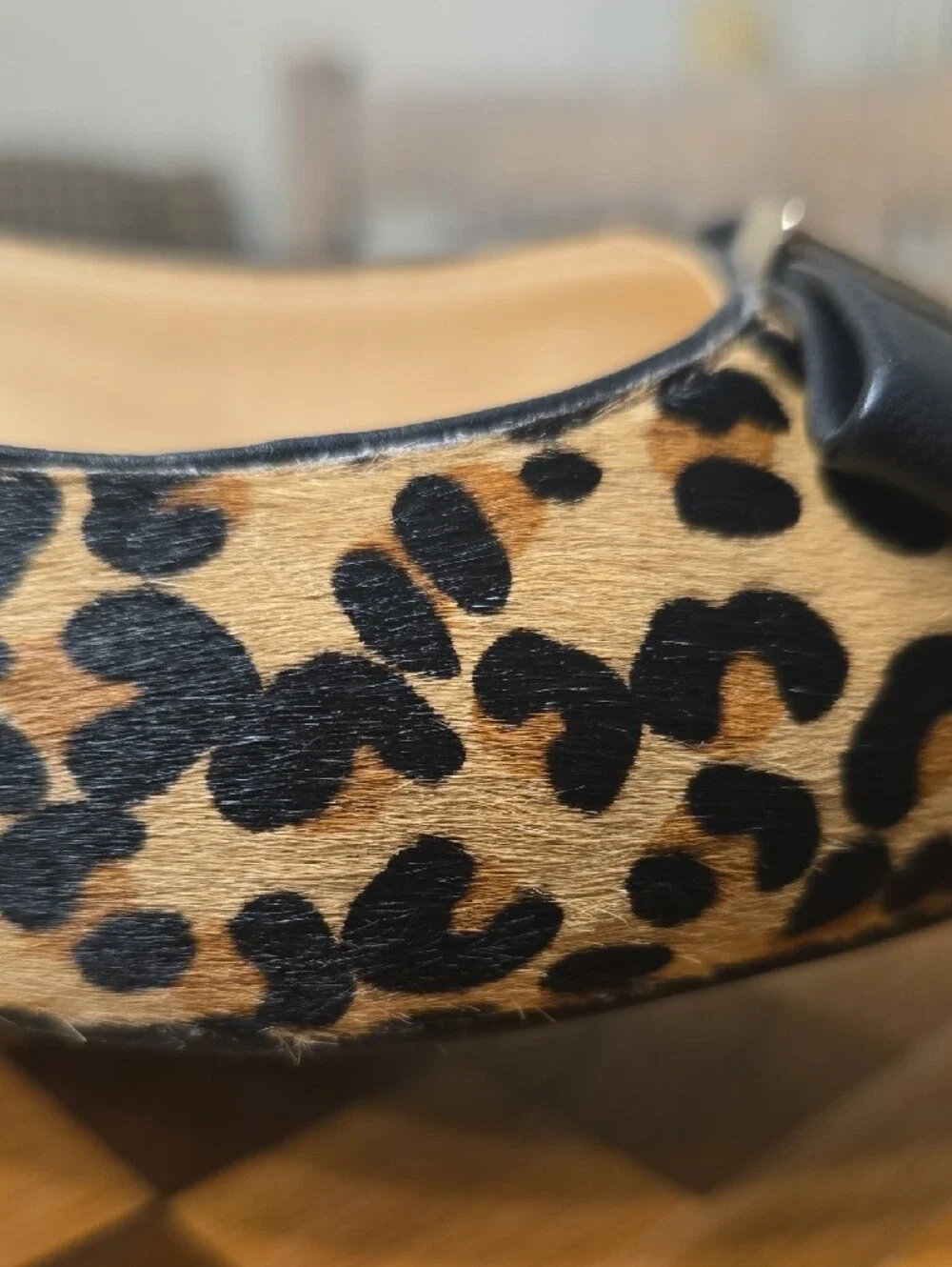 kate spade Size 9 Leopard-Print Pointed Toe Flats with Black Bow Accent
